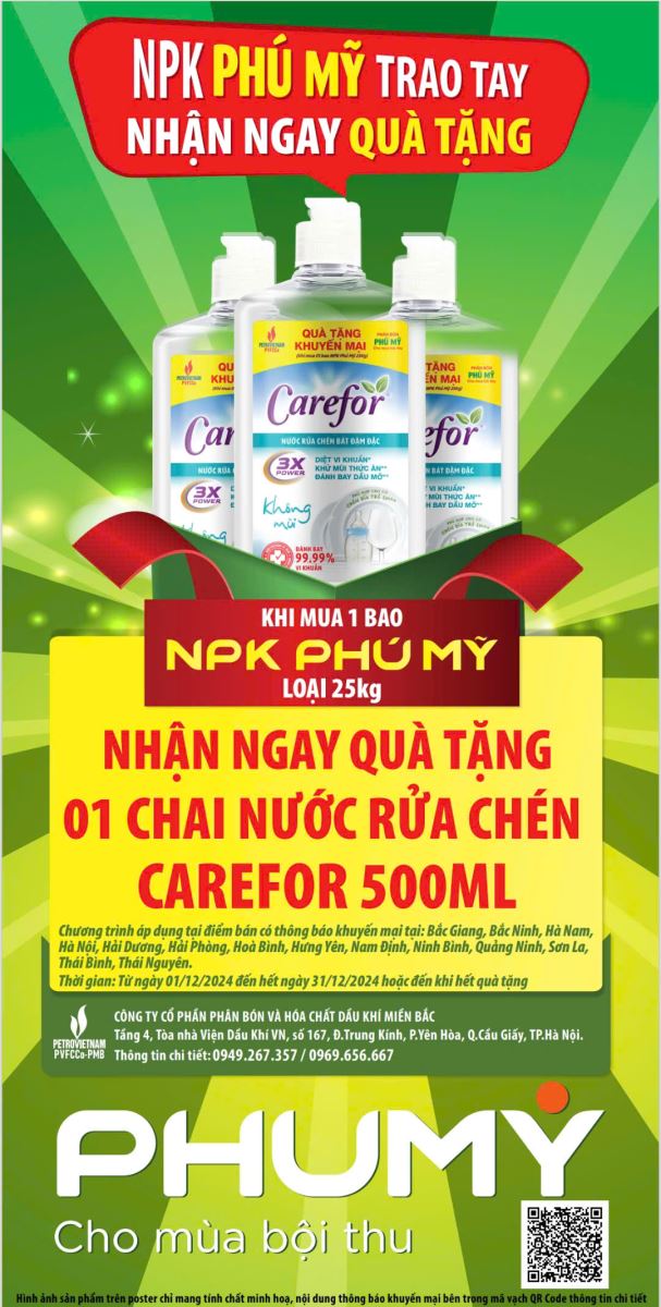 Chương trình khuyến mại “NPK Phú Mỹ trao tay – Nhận ngay quà tặng” Khu vực Miền Bắc